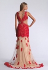 1309-02 красное гипюровое платье  фото