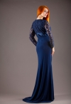 Кира-02 вечерние платья больших размеров синее фото