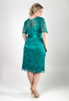 770682-3 зеленое кружевное платье с рукавом